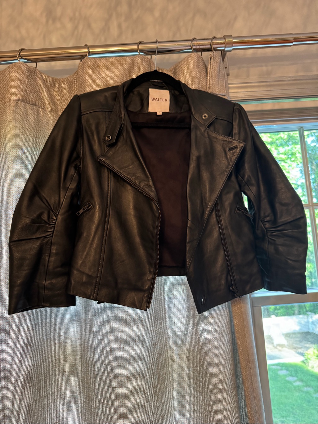 Walter Women's Black Leather Biker Jacket